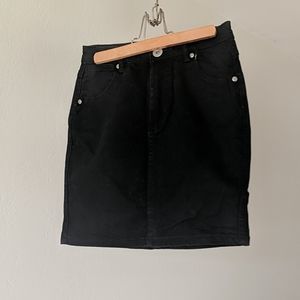 OneWay black denim highwaisted mini skirt